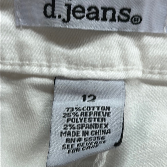 d. jeans White Cotton Blend Five Pocket Denim Summertime Jean Short S12 Preowned - Picture 3 of 5